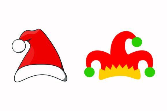 Christmas Cap Headdress Santa Vector Illustrations
