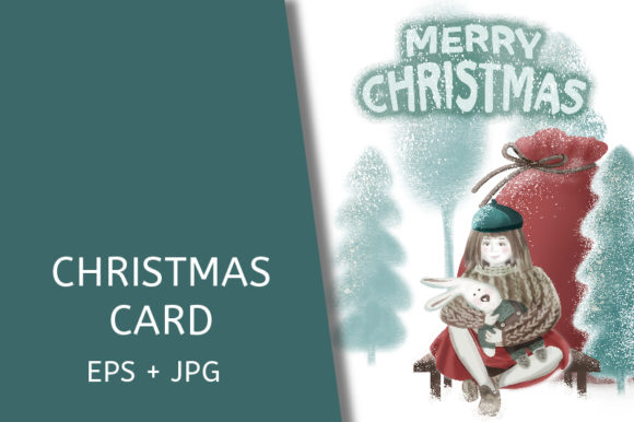 Christmas Card Girl in a Beret Illustrations
