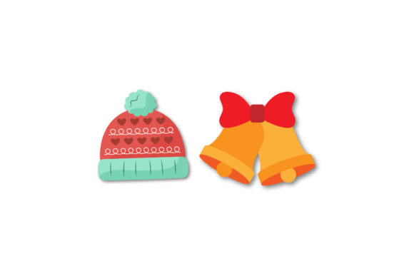 Christmas Hat and Bell Set Vector Asset