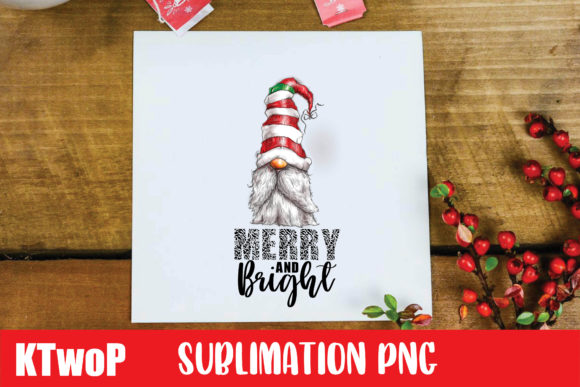 Christmas Merry and Bright Gnome Illustration
