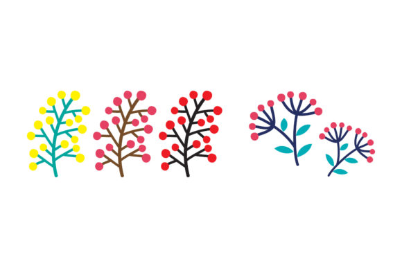 Christmas Mistletoe Set Vector Illustrations