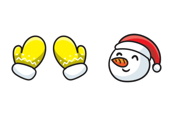 Christmas Santa and Gloves Illustrations