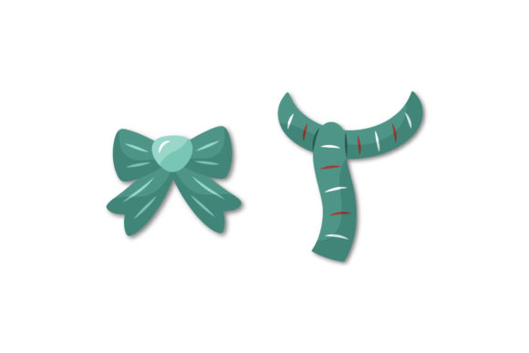 Christmas Scarf and Ribbon Set Vector