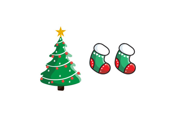 Christmas Tree and Stocking Illustrations for Seasonal Content