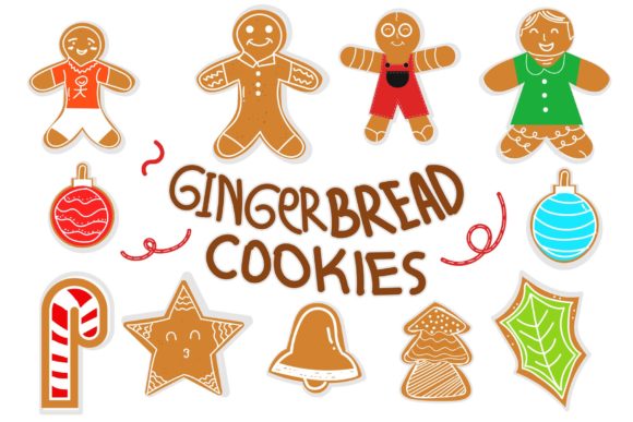 Ginger Bread Christmas Day Illustrations