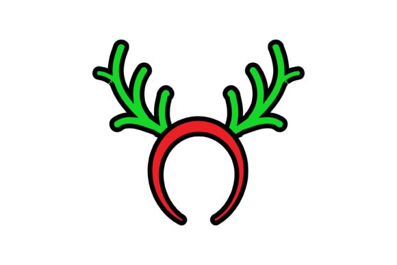 Reindeer Headbands Christmas Icon Illustrations