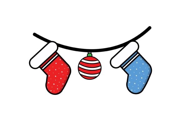 Socks Decoration Christmas Icon Illustrations