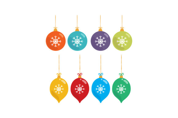 Tree Ornaments Set Christmas Illustrations