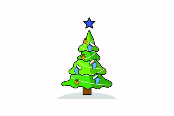 Tree Socks Christmas Icon Illustrations